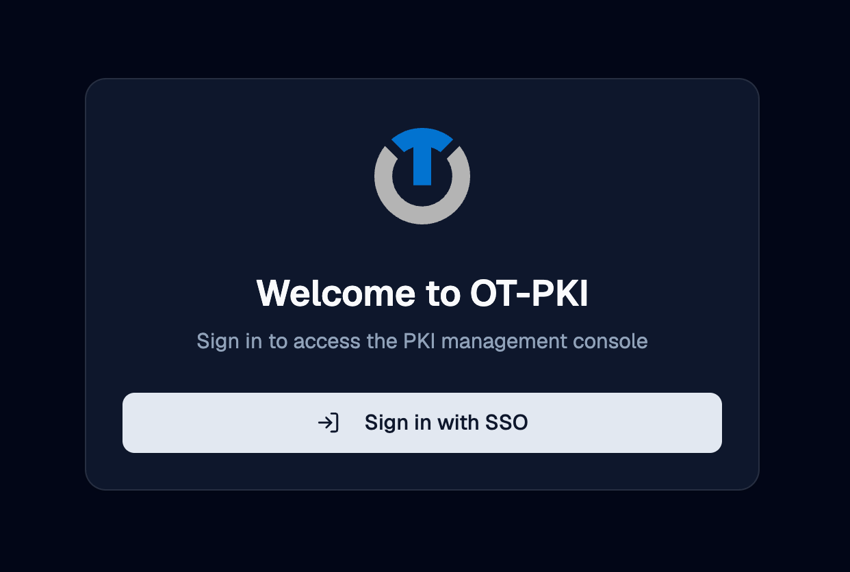OTPKI sign-in page